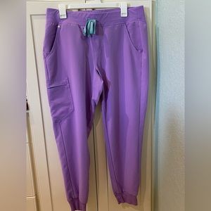 FIGS PANTS LARGE 2 PAIRS BLUE AND PURPLE EUC
